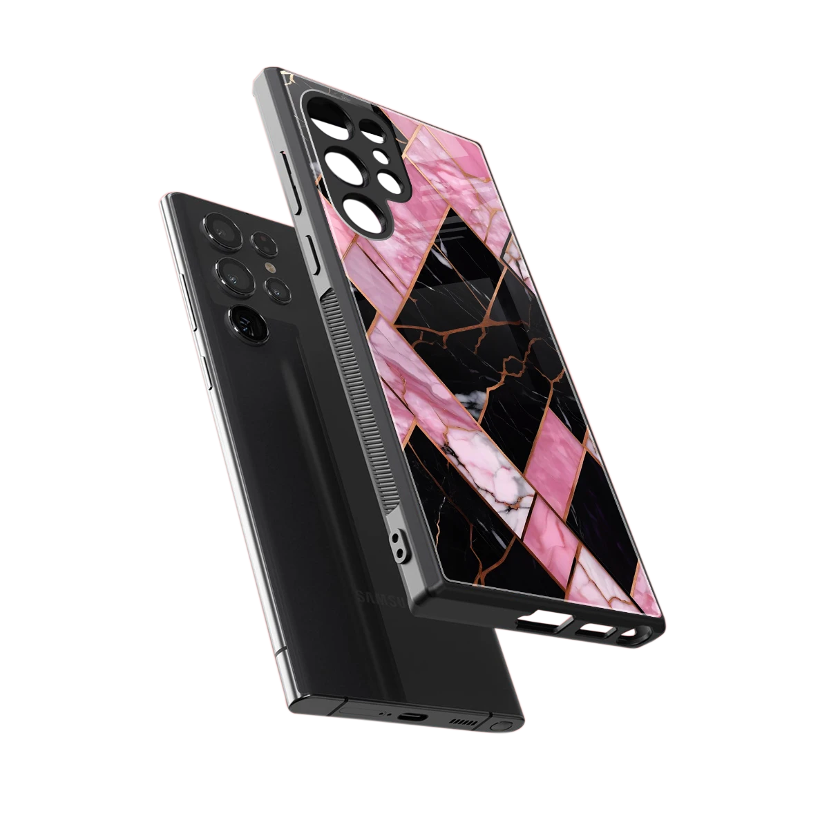 Rose Luxe sleek samsung galaxy s24 ultra cover with tempered glass back and TPU edges