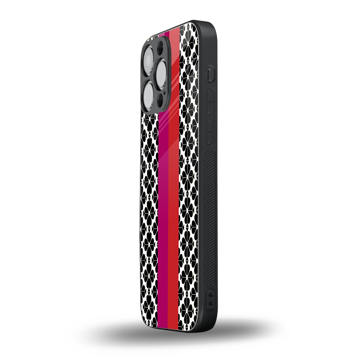 Rosy Noir iphone 15 pro max mobile cover | shockproof glass phone case