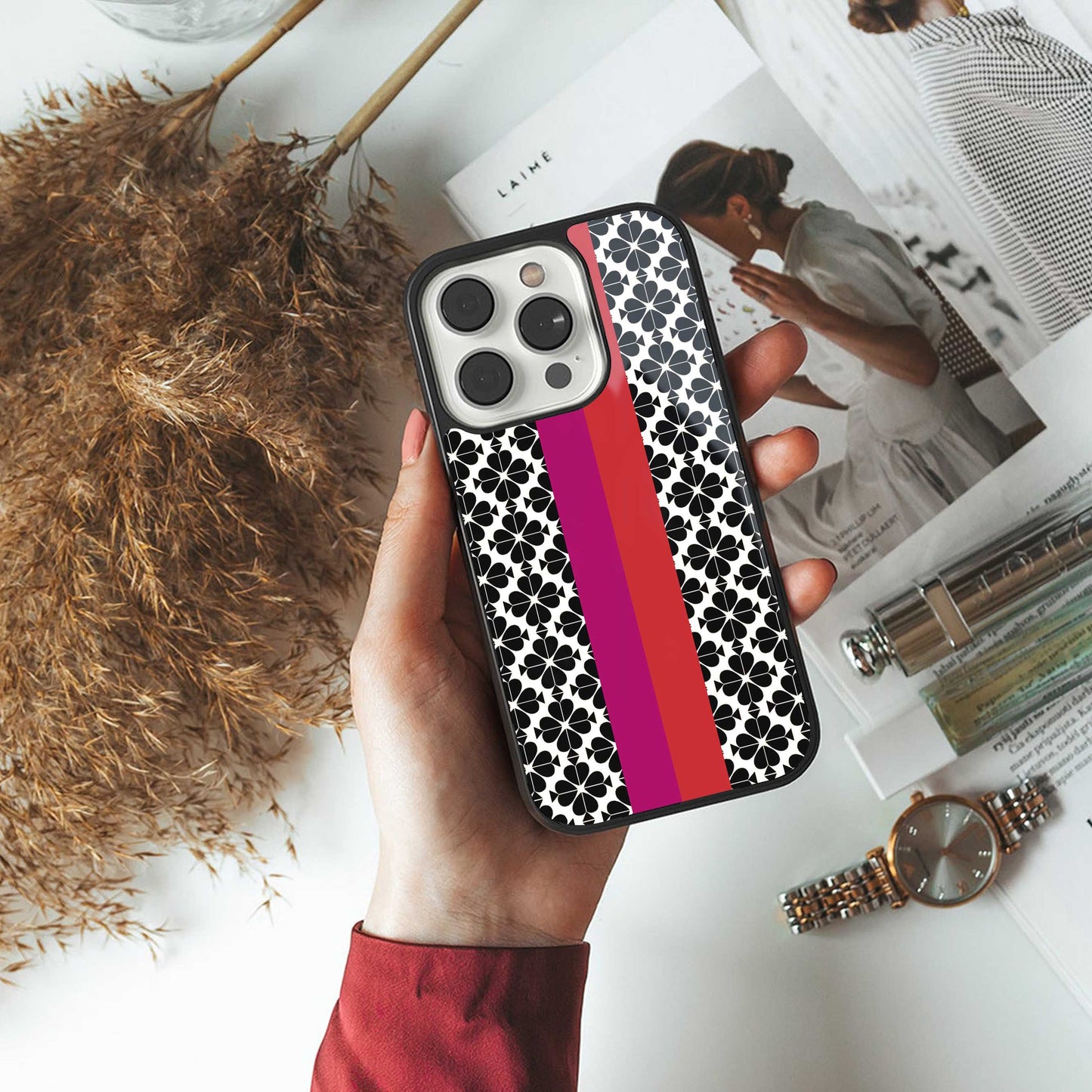 Rosy Noir Phone Case for Iphone 16 | Glass Case