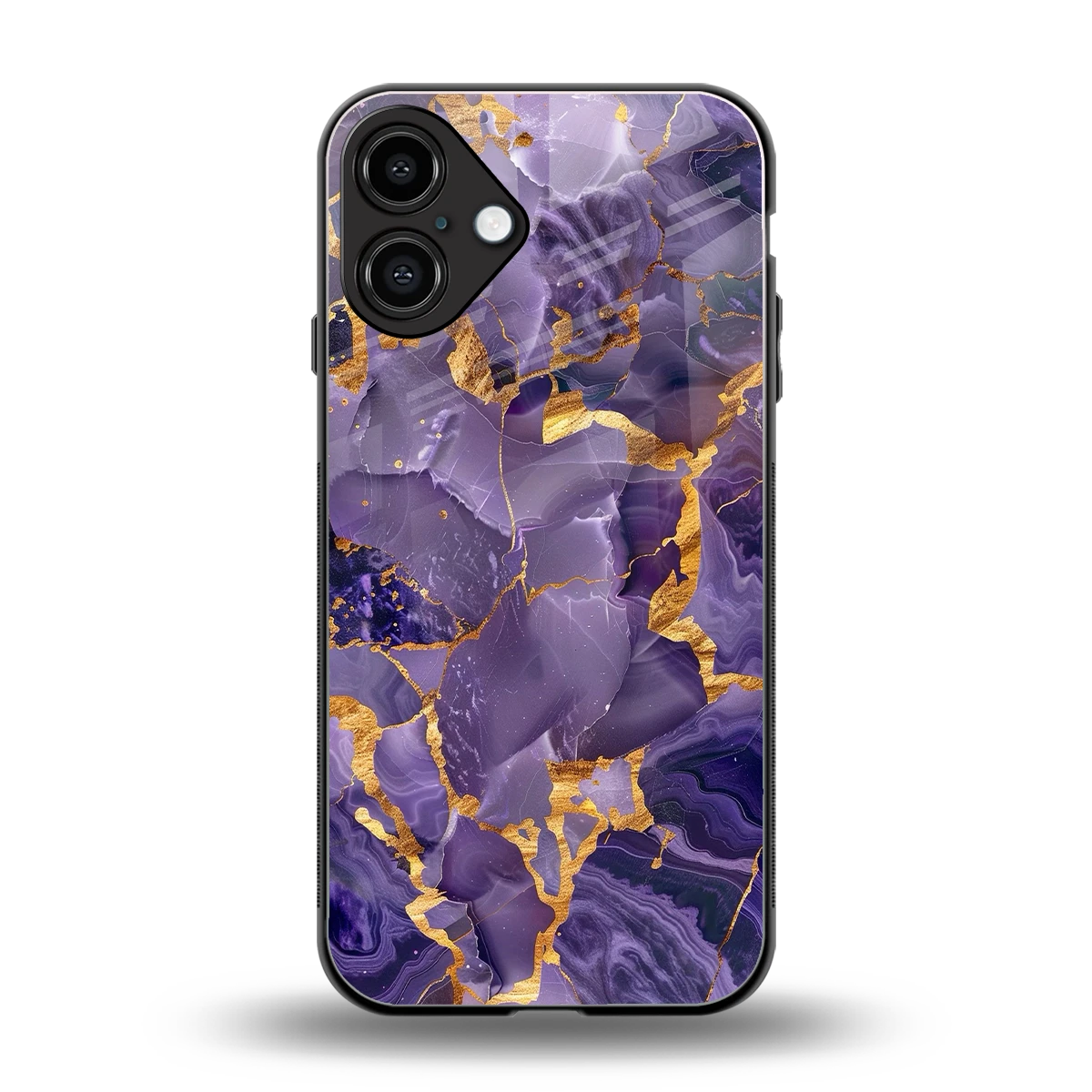 Royal Amethyst back phone cover | glass case for iphone 16 plus