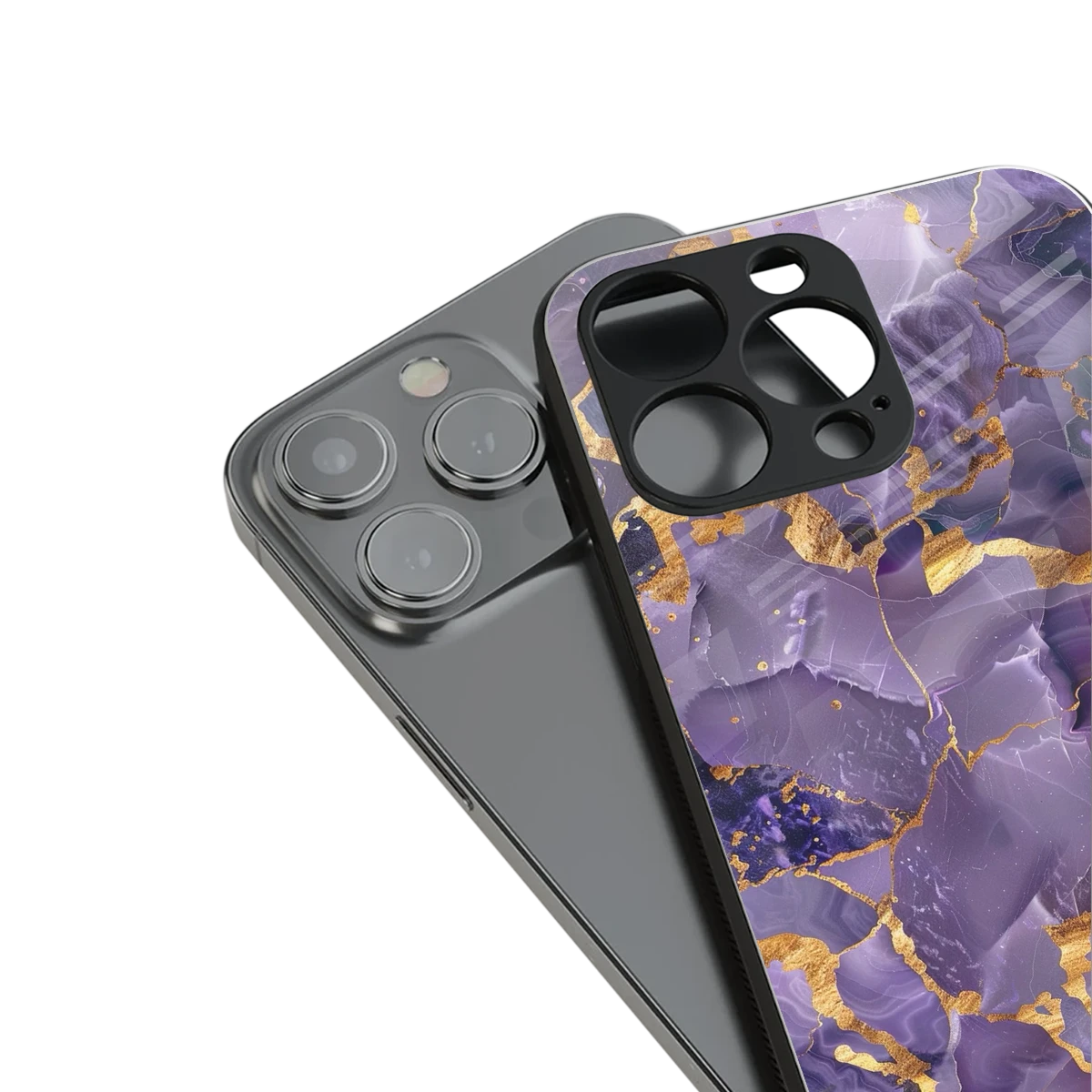 Royal Amethyst stylish phone case for iphone 13 pro | glossy glass and slim fit
