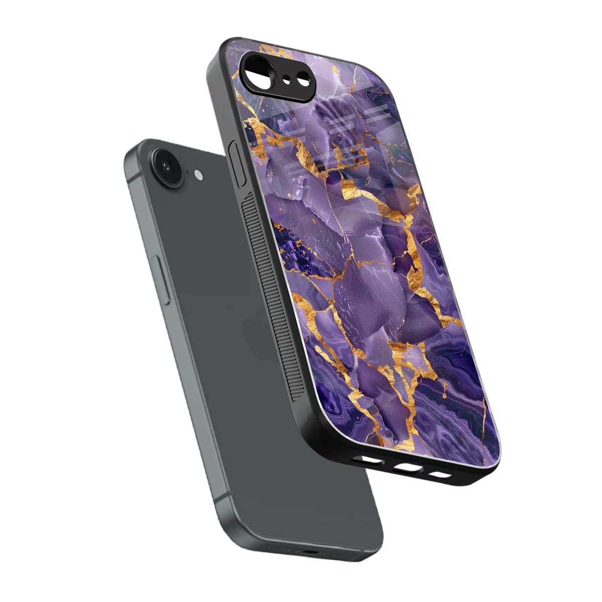 Royal Amethyst sleek iphone 16e cover with tempered glass back and TPU edges
