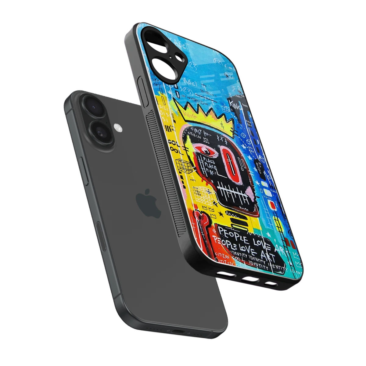Royal Graffiti sleek iphone 16 plus cover with tempered glass back and TPU edges