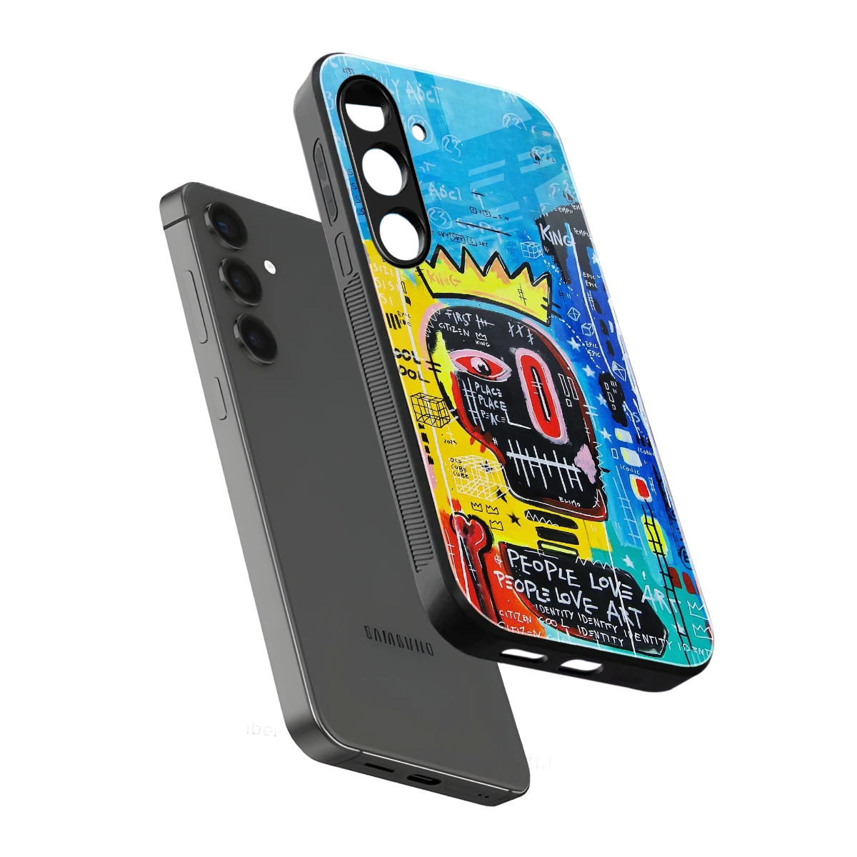 Royal Graffiti sleek samsung galaxy s24 cover with tempered glass back and TPU edges