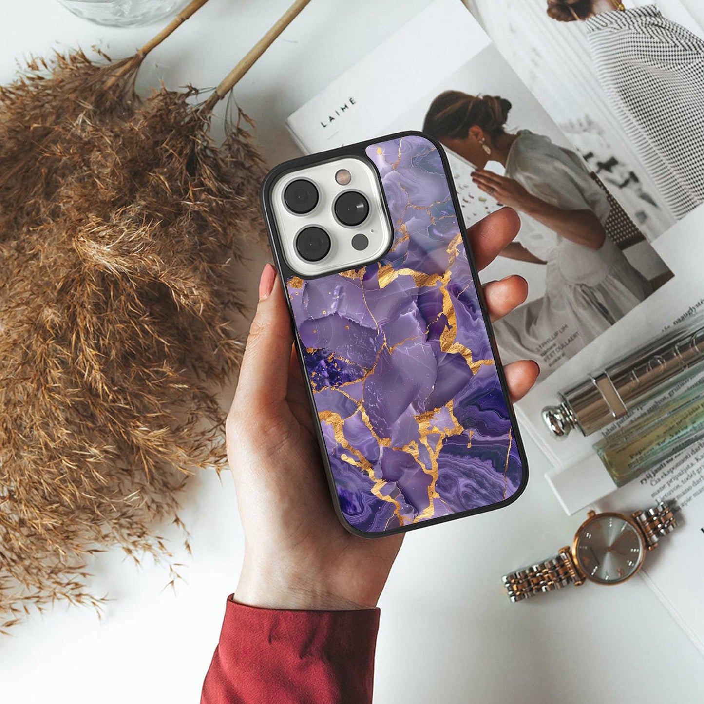 Royal Amethyst Phone Case for Iphone 16 | Glass Case
