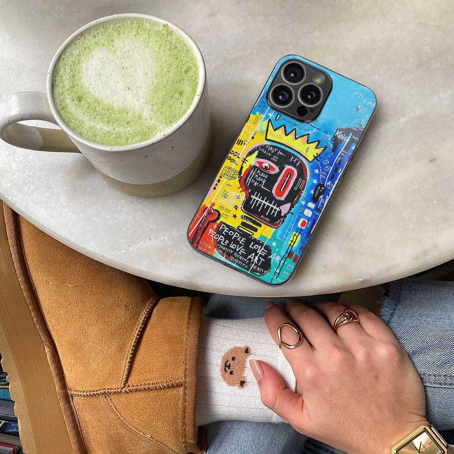 Royal Graffiti Phone Case for Iphone 16 | Glass Case