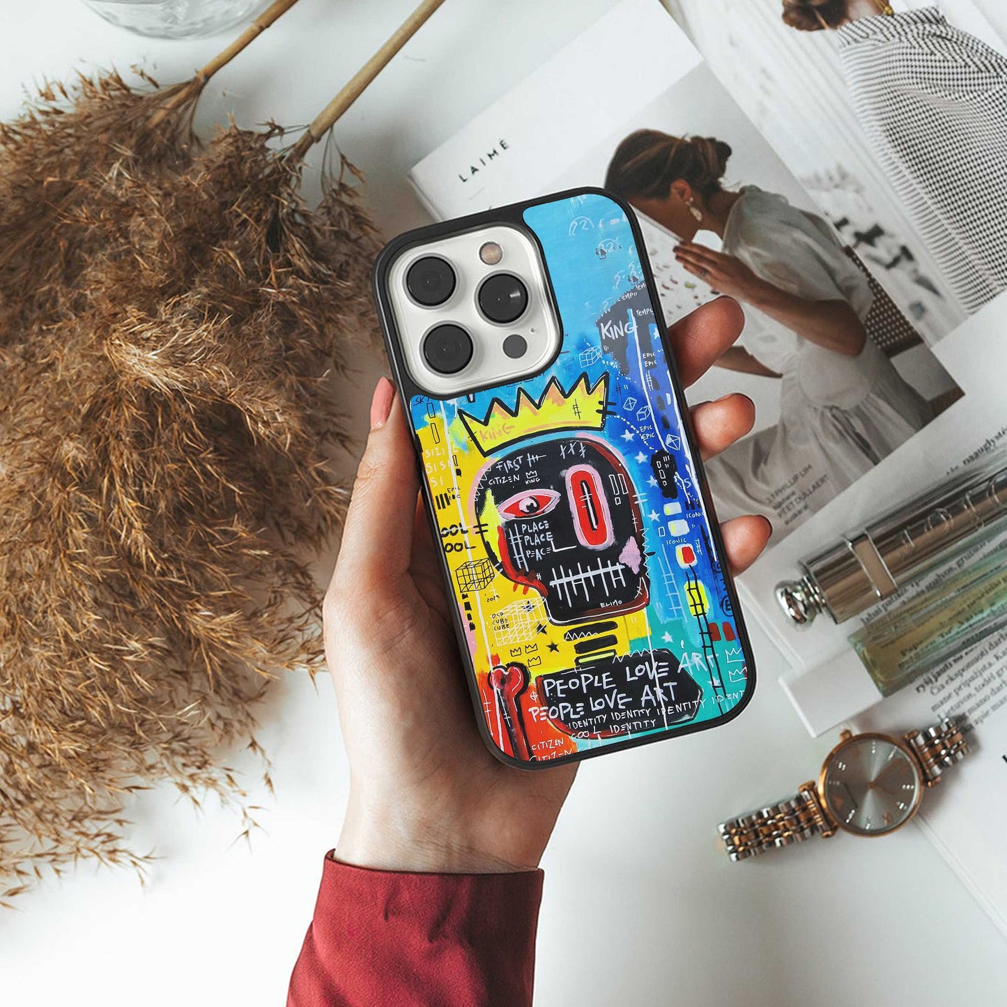 Royal Graffiti Phone Case for Iphone 16 | Glass Case