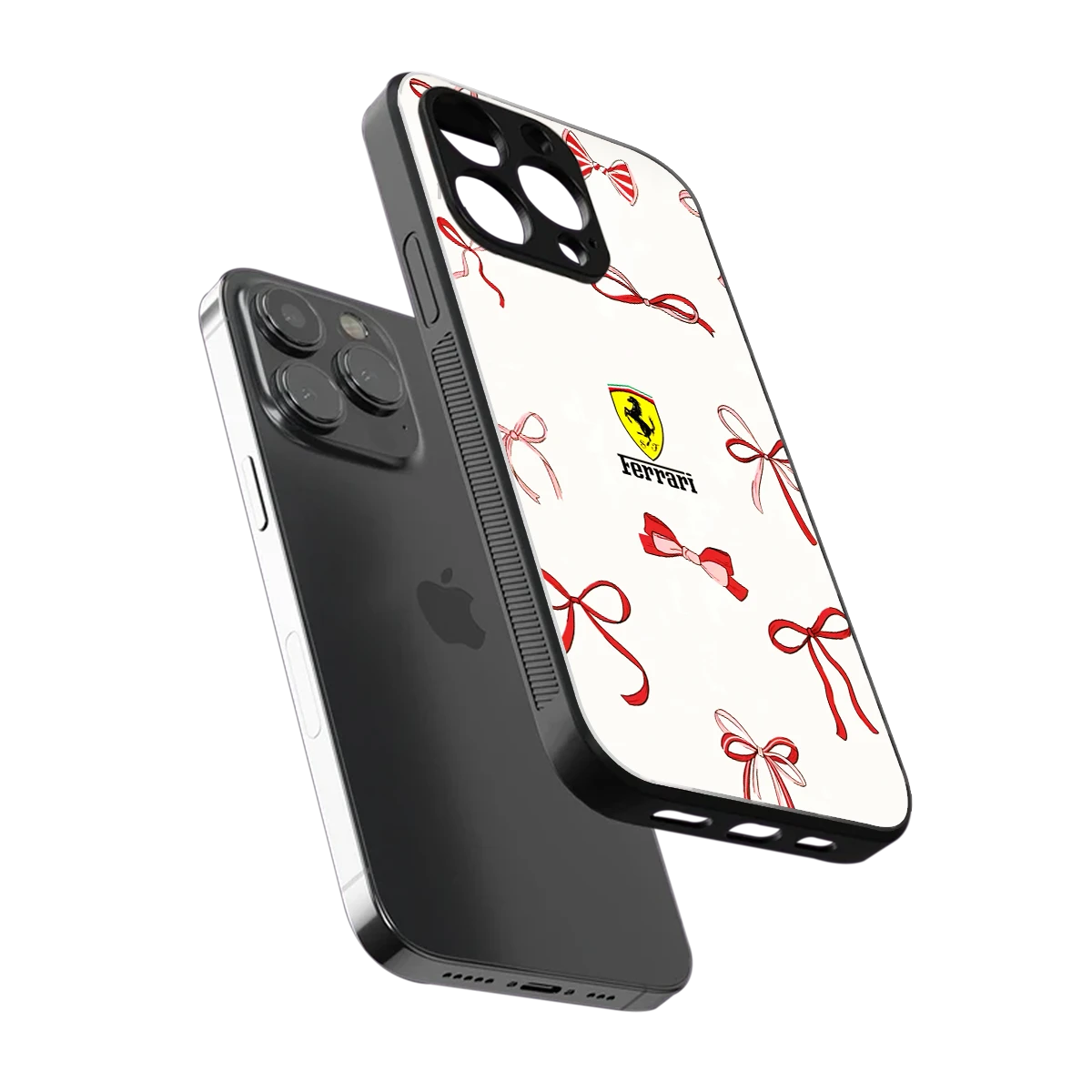 SF X Bows sleek iphone 13 pro cover with tempered glass back and TPU edges
