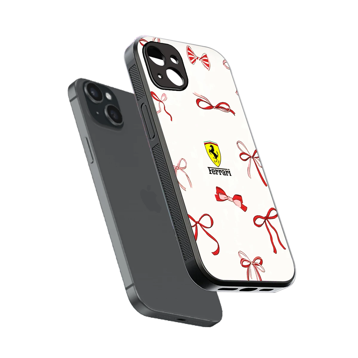 SF X Bows sleek iphone 15 plus cover with tempered glass back and TPU edges