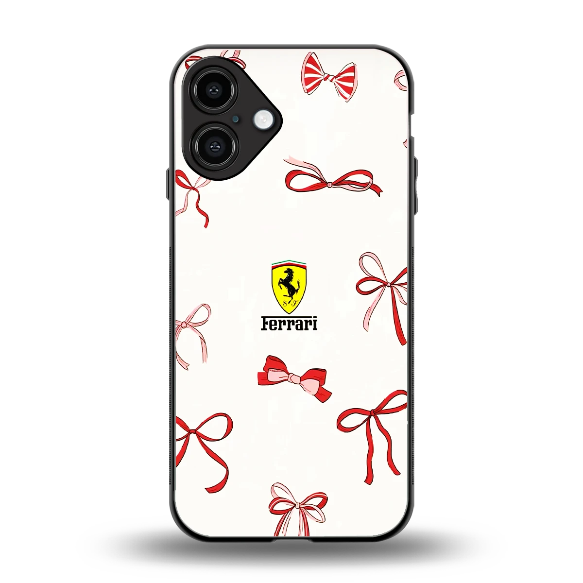 SF X Bows back phone cover | glass case for iphone 16 plus
