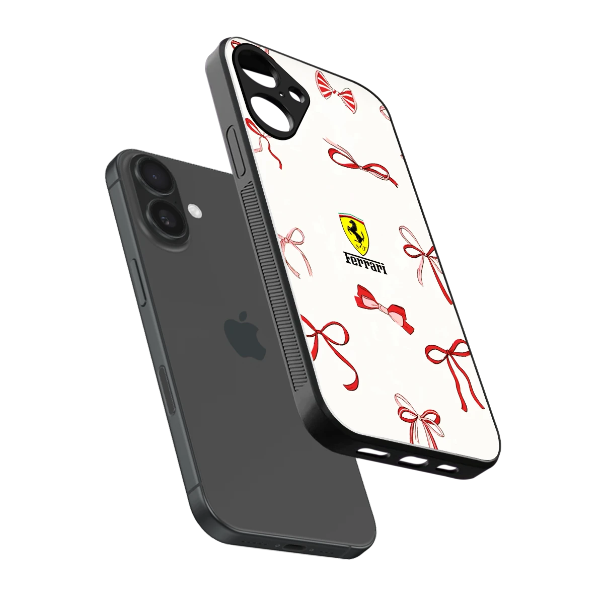 SF X Bows sleek iphone 16 plus cover with tempered glass back and TPU edges
