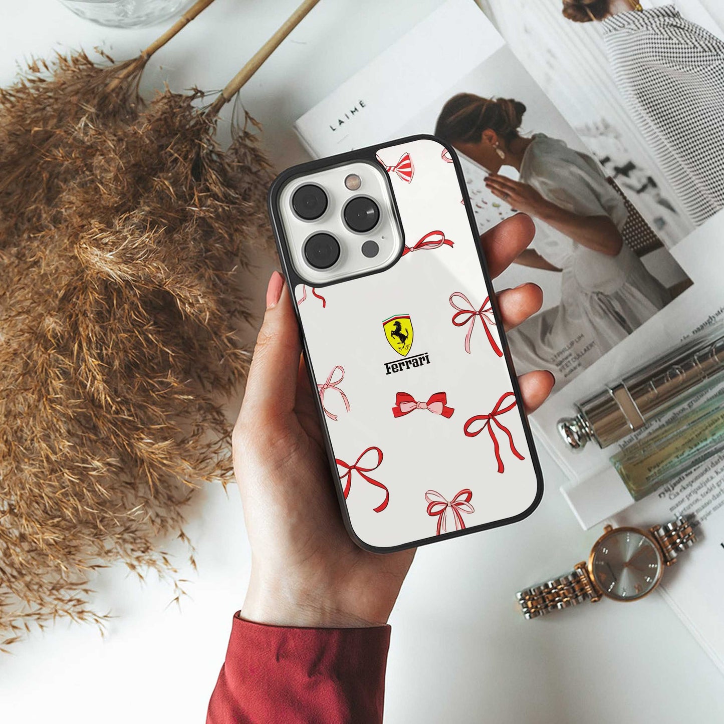 SF X Bows Phone Case for Iphone 16 | Glass Case