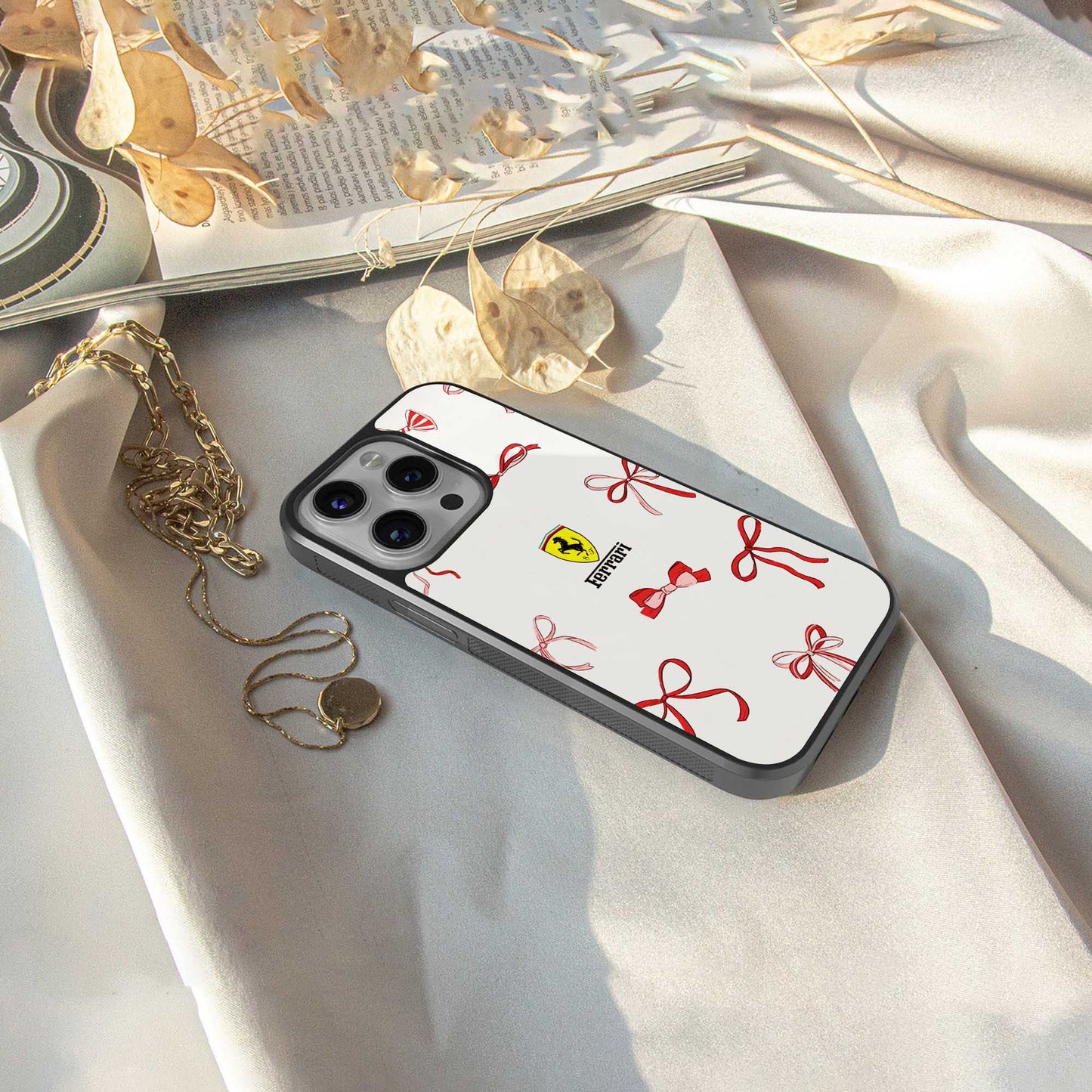 SF X Bows Phone Case for Iphone 16 | Glass Case
