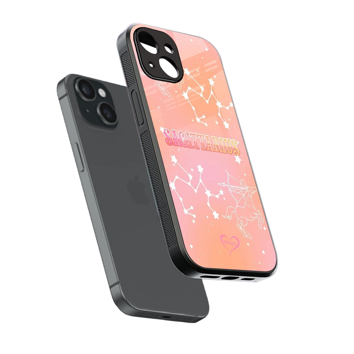 Sagittarius Aura sleek iphone 13 cover with tempered glass back and TPU edges