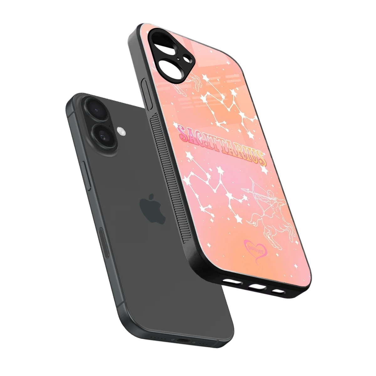 Sagittarius Aura sleek iPhone 16 cover with tempered glass back and TPU edges