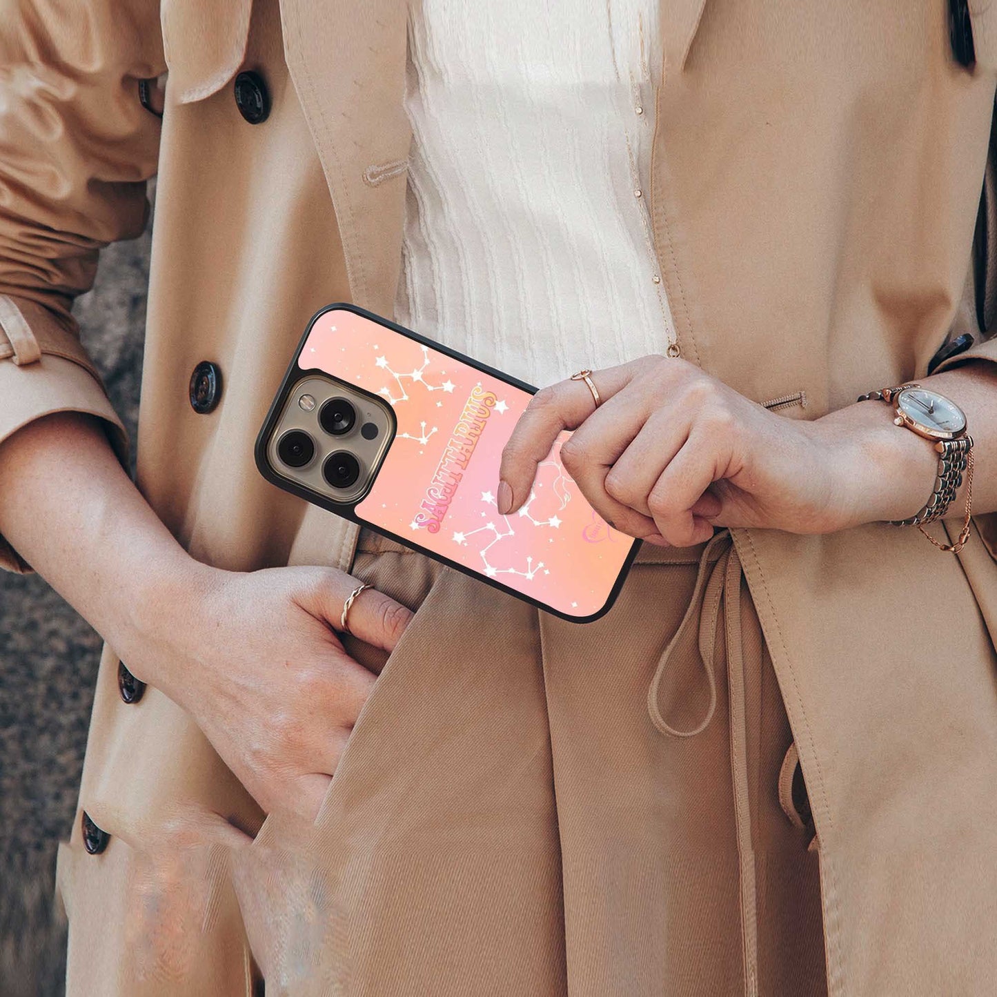 Sagittarius Aura Phone Case for Iphone 16 | Glass Case