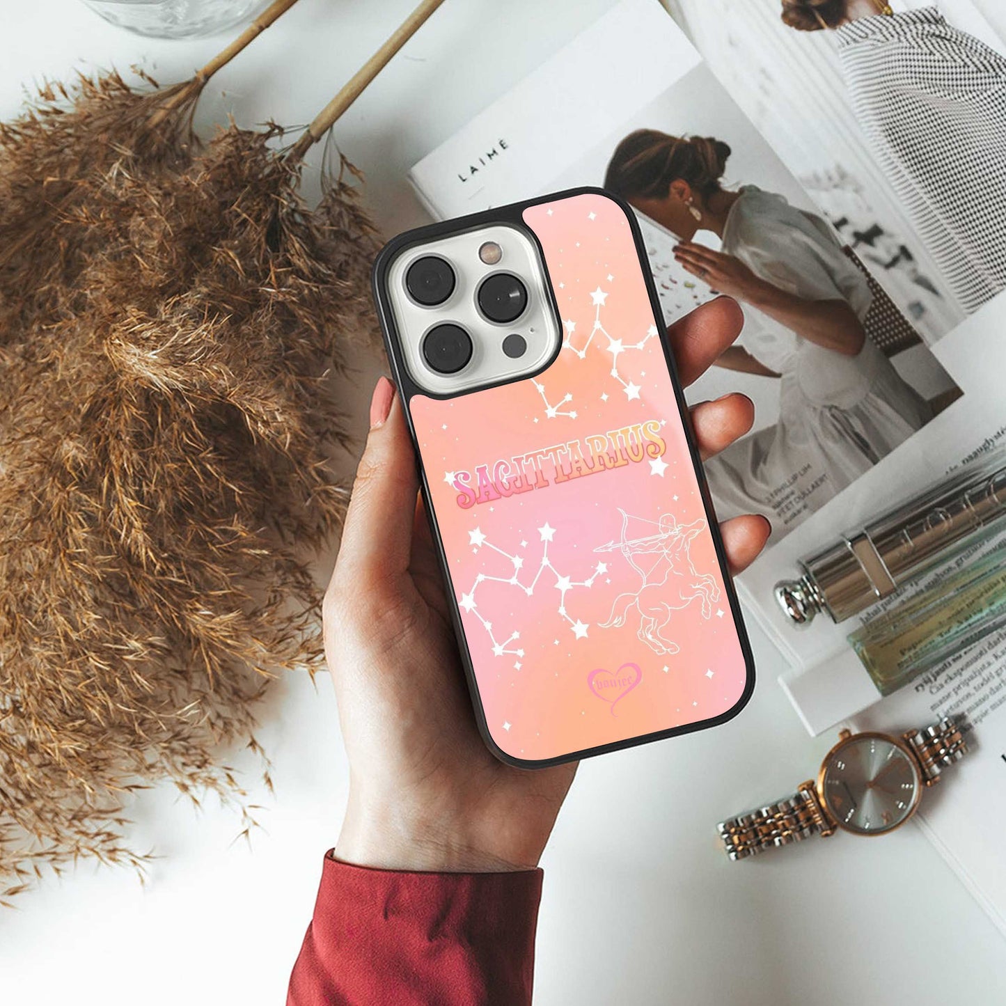 Sagittarius Aura Phone Case for Iphone 16 | Glass Case