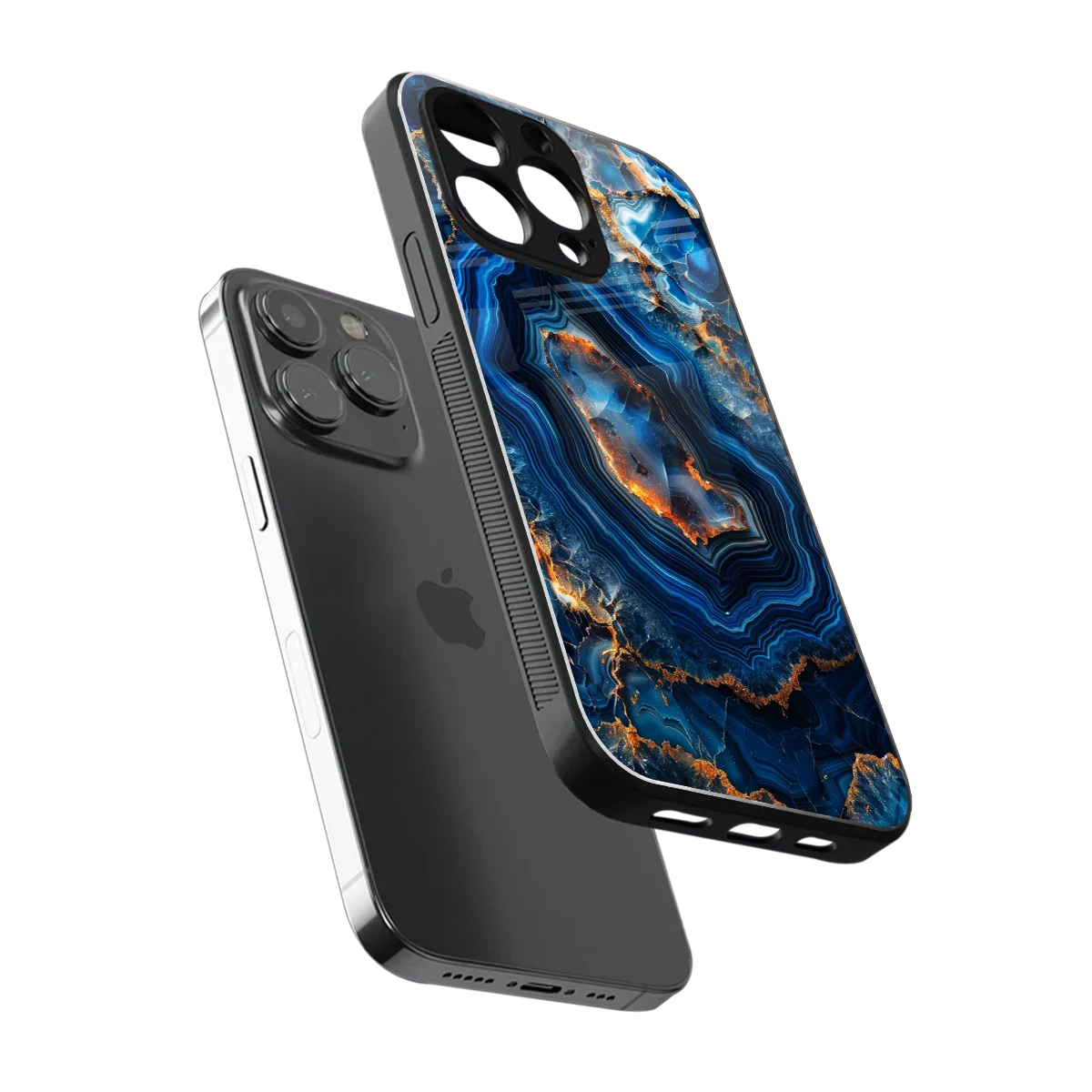 Sapphire Granite sleek iphone 16 pro max cover with tempered glass back and TPU edges