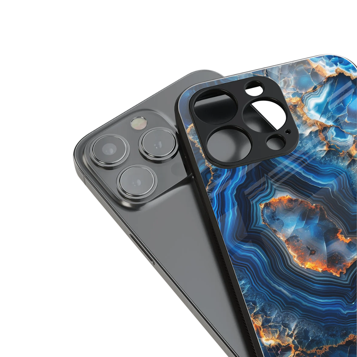 Sapphire Granite Phone Case for Iphone 16 | Glass Case