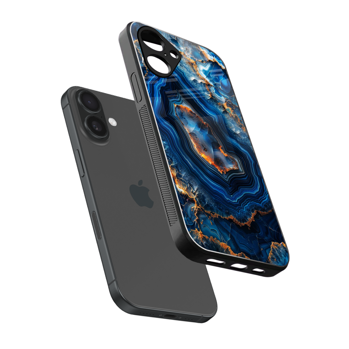 Sapphire Granite Phone Case for Iphone 16 | Glass Case
