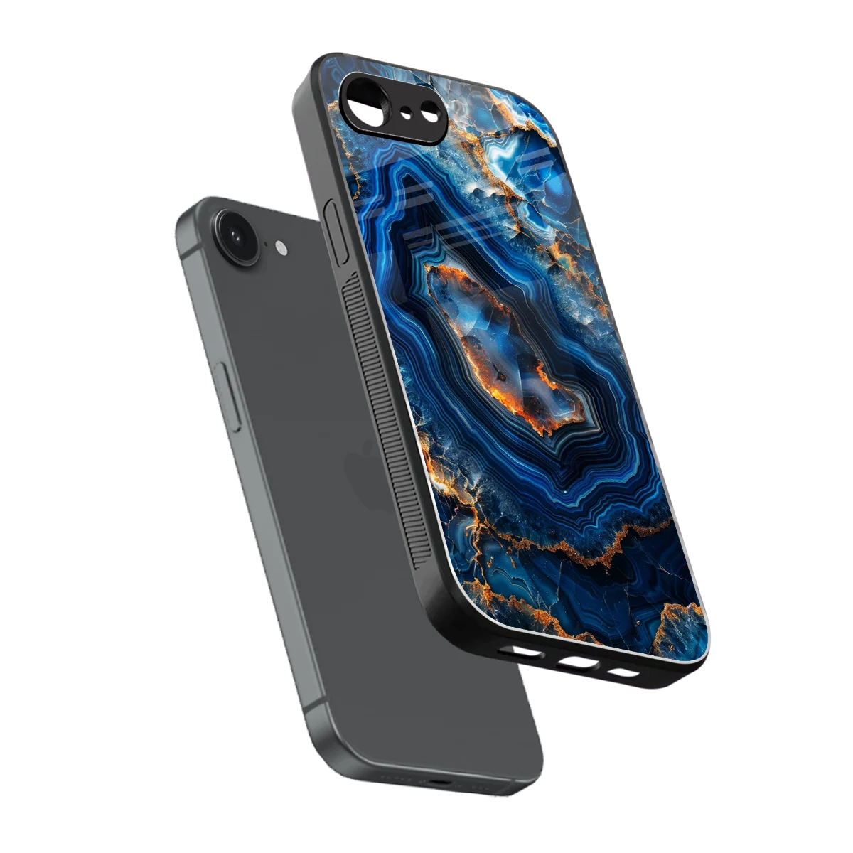 Sapphire Granite sleek iphone 16e cover with tempered glass back and TPU edges
