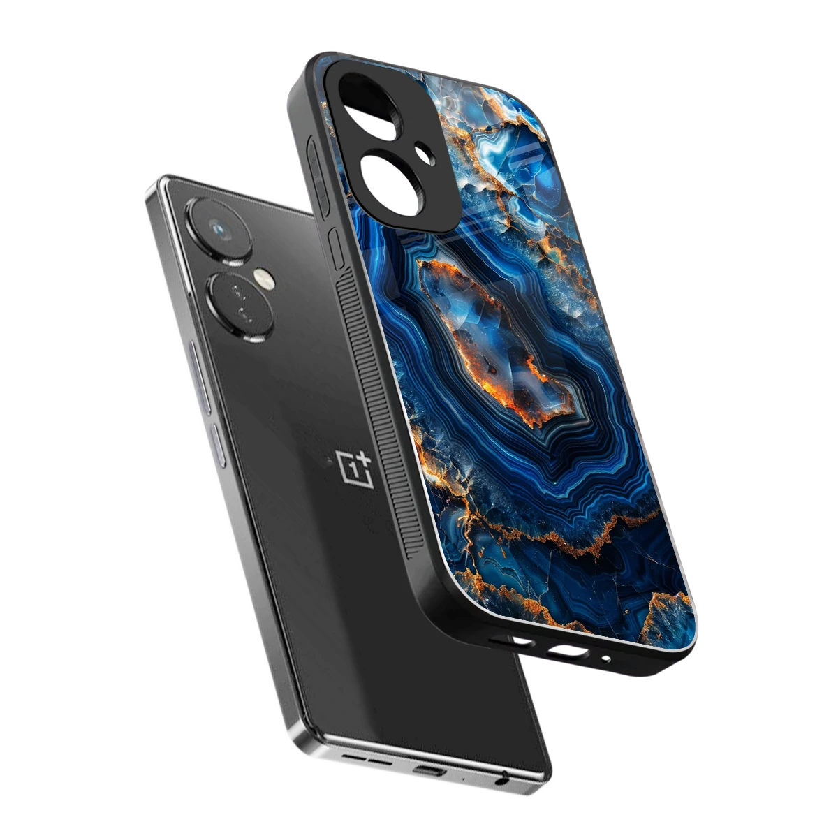 Sapphire Granite sleek oneplus nord ce 3 cover with tempered glass back and TPU edges