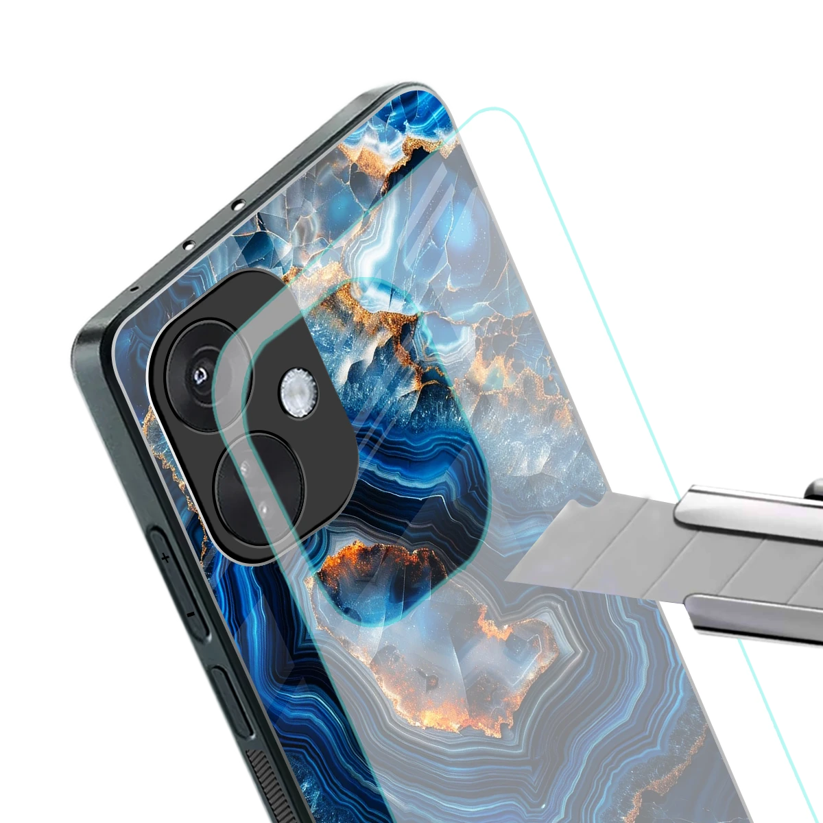 Sapphire Granite stylish phone case for oneplus nord ce 3 | glossy glass and slim fit