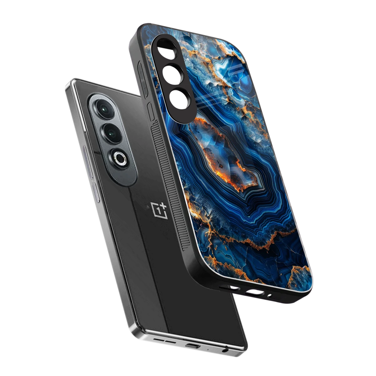 Sapphire Granite sleek oneplus nord ce 4 cover with tempered glass back and TPU edges