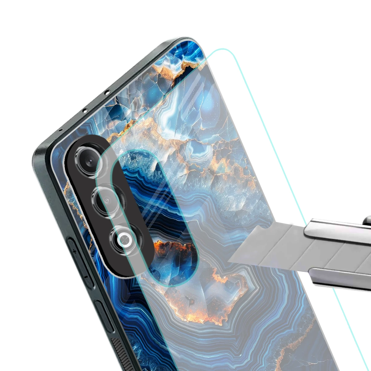 Sapphire Granite stylish phone case for oneplus nord ce 4 | glossy glass and slim fit