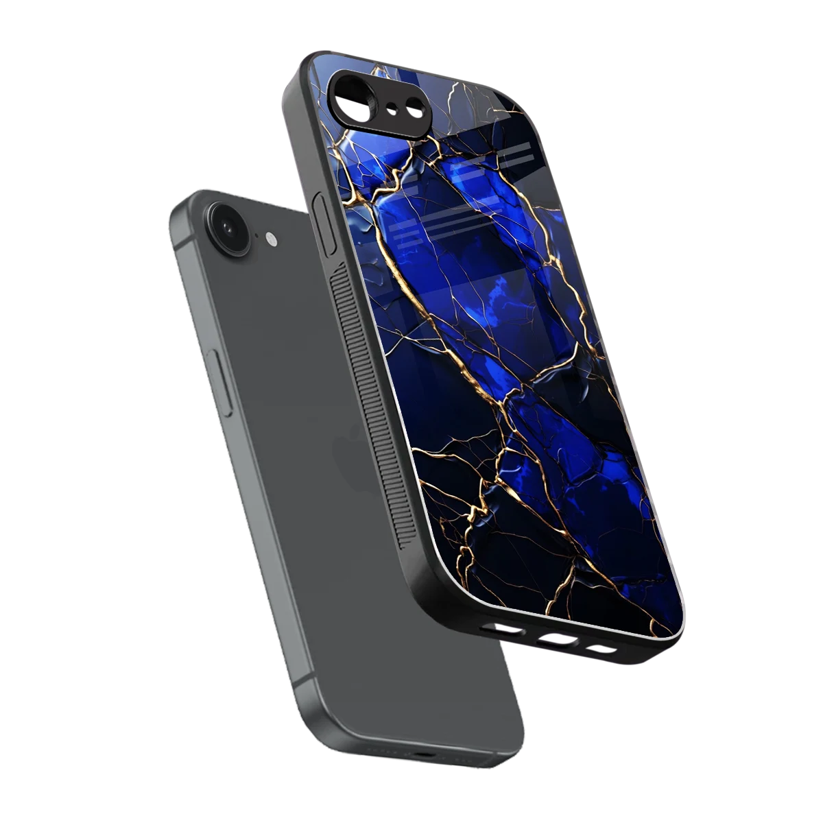 Sapphire Royal sleek iphone 16e cover with tempered glass back and TPU edges