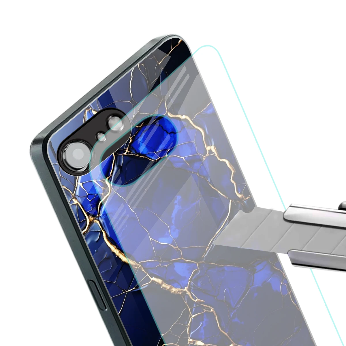 Sapphire Royal stylish phone case for iphone 16e | glossy glass and slim fit