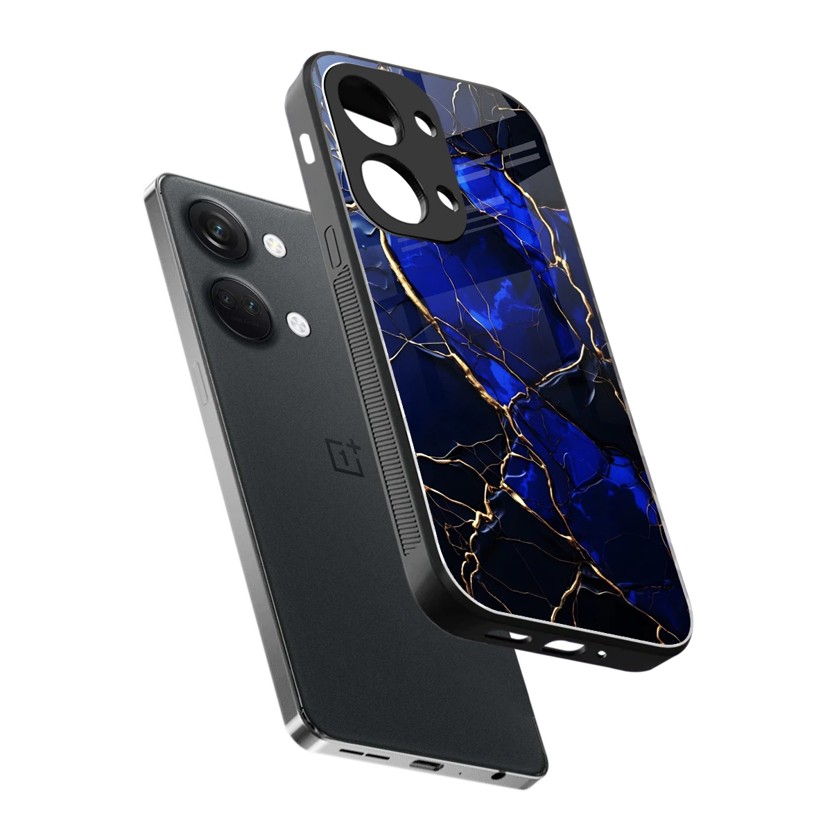 Sapphire Royal sleek oneplus nord 3 cover with tempered glass back and TPU edges