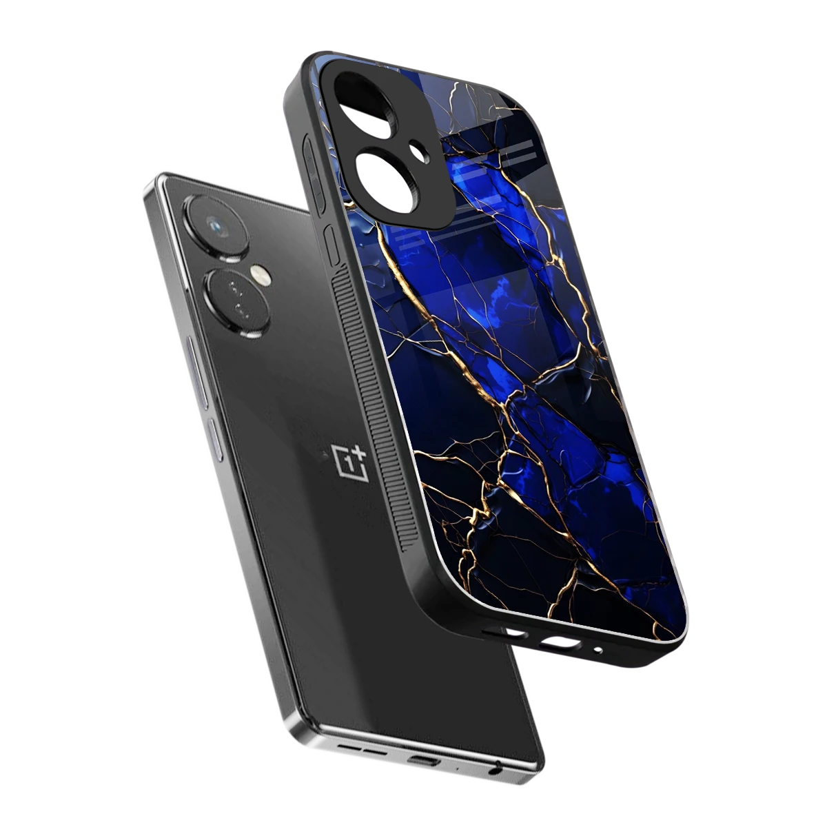 Sapphire Royal sleek oneplus nord ce 3 cover with tempered glass back and TPU edges