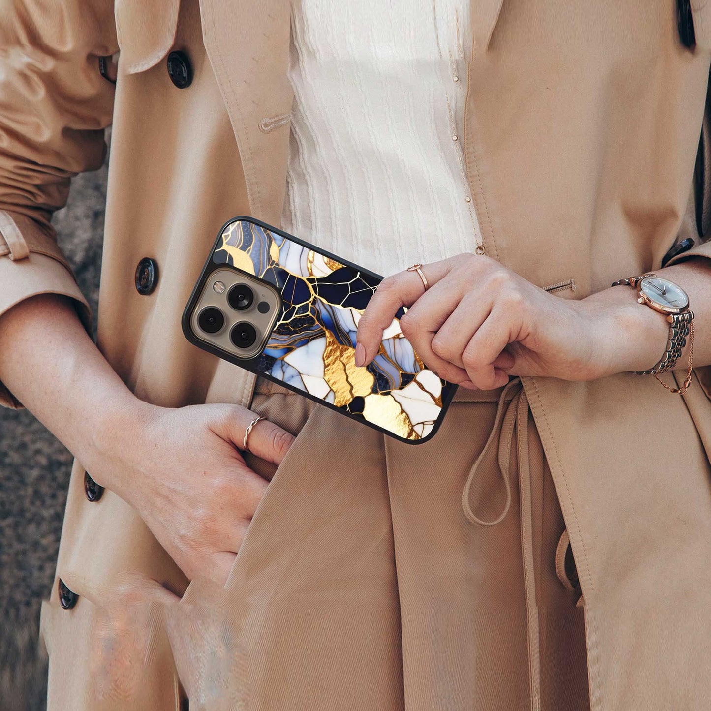 Sapphire Glow Phone Case for Iphone 16 | Glass Case