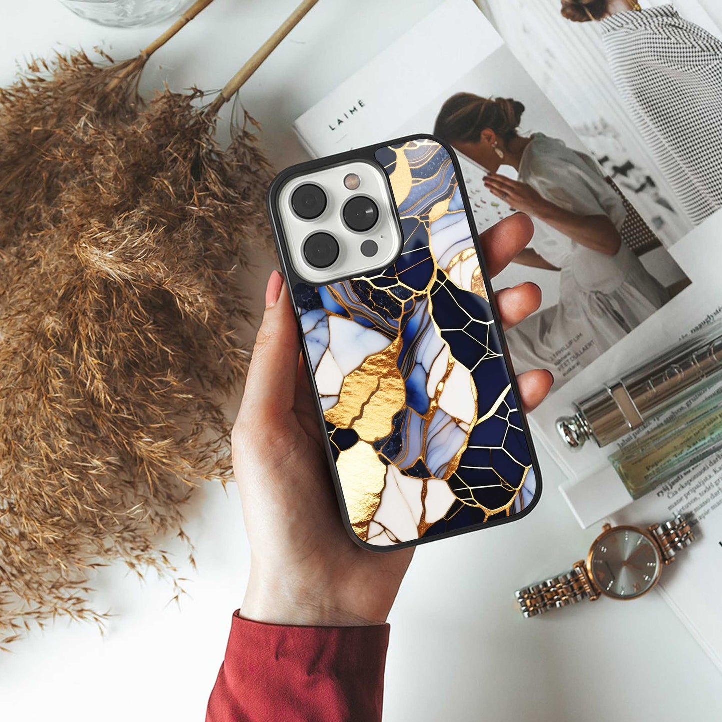 Sapphire Glow Phone Case for Iphone 16 | Glass Case
