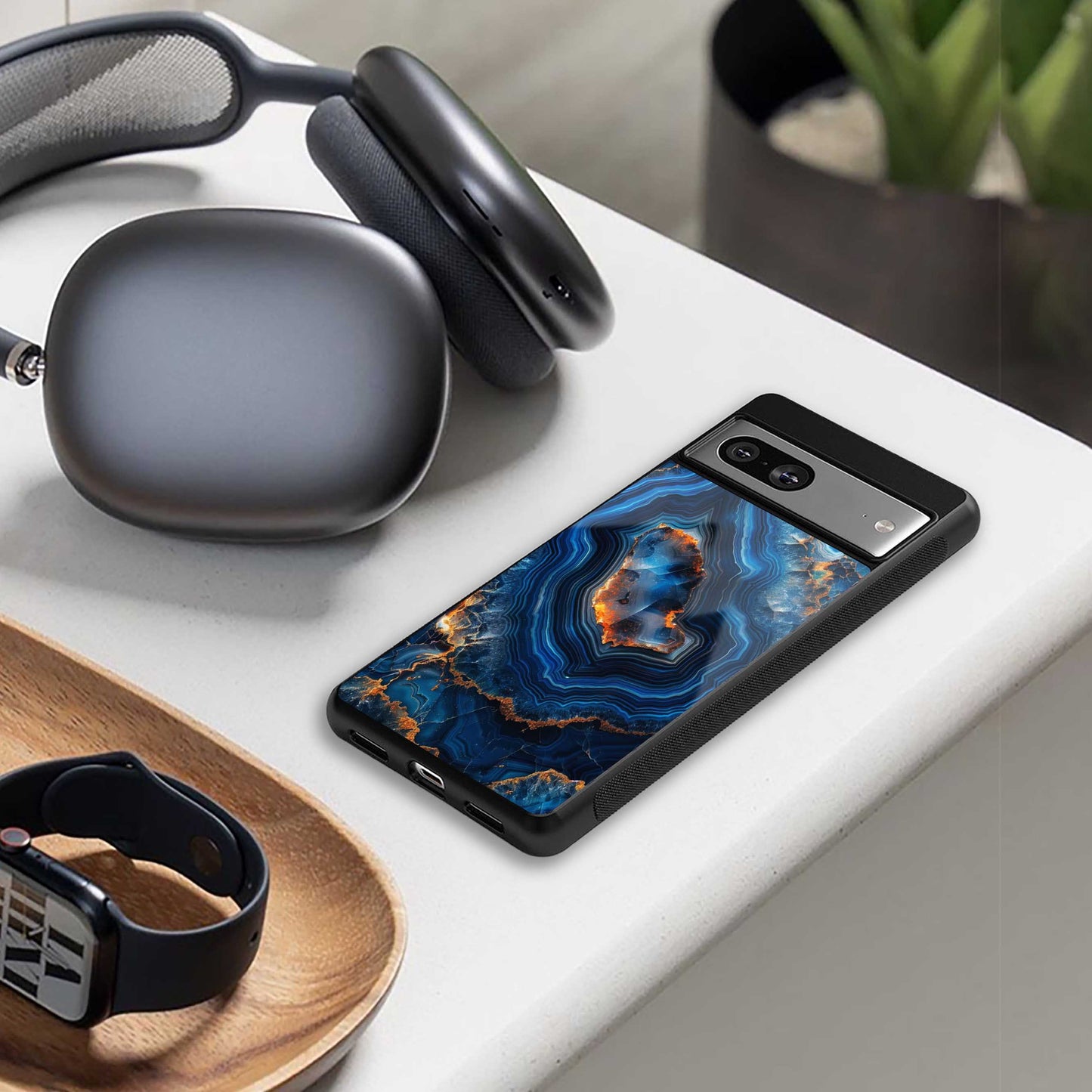 Sapphire Granite Phone Case for Iphone 16 | Glass Case