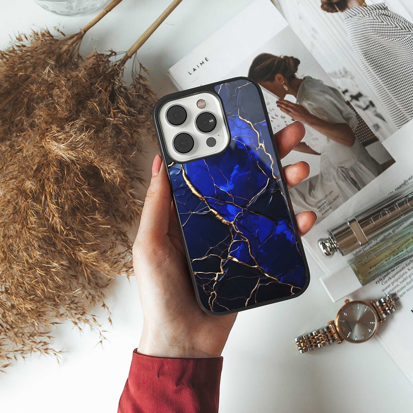 Sapphire Royal Phone Case for Iphone 16 | Glass Case