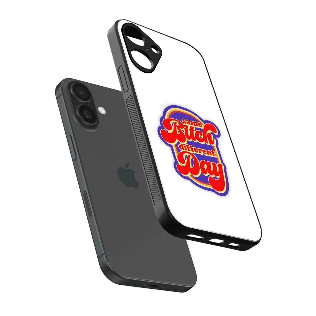 Sassy Mood sleek iphone 16 plus cover with tempered glass back and TPU edges