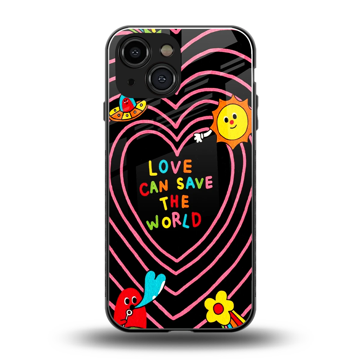 Save With Love back phone cover | glass case for iphone 13 mini