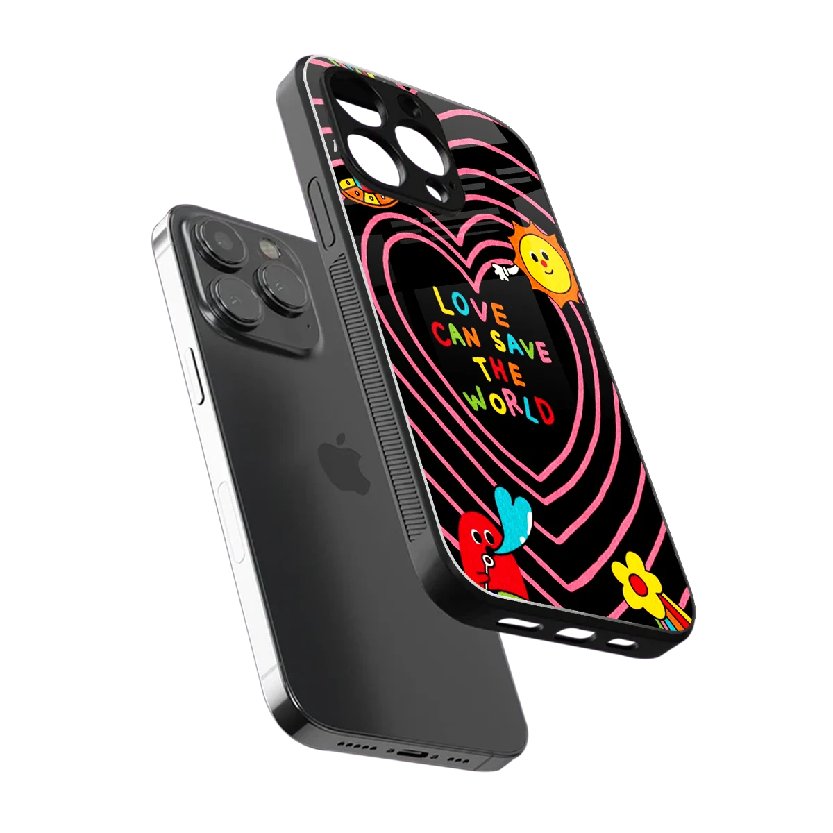 Save With Love sleek iphone 16 pro max cover with tempered glass back and TPU edges