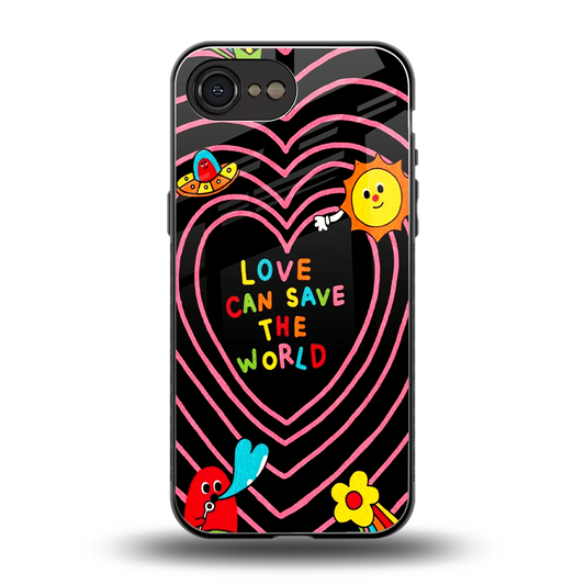 Save With Love back phone cover | glass case for iphone 16e