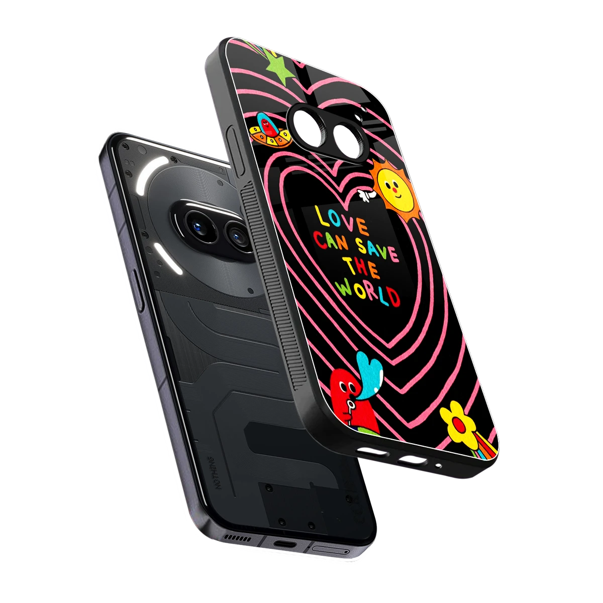 Save With Love sleek nothing phone 2a cover with tempered glass back and TPU edges