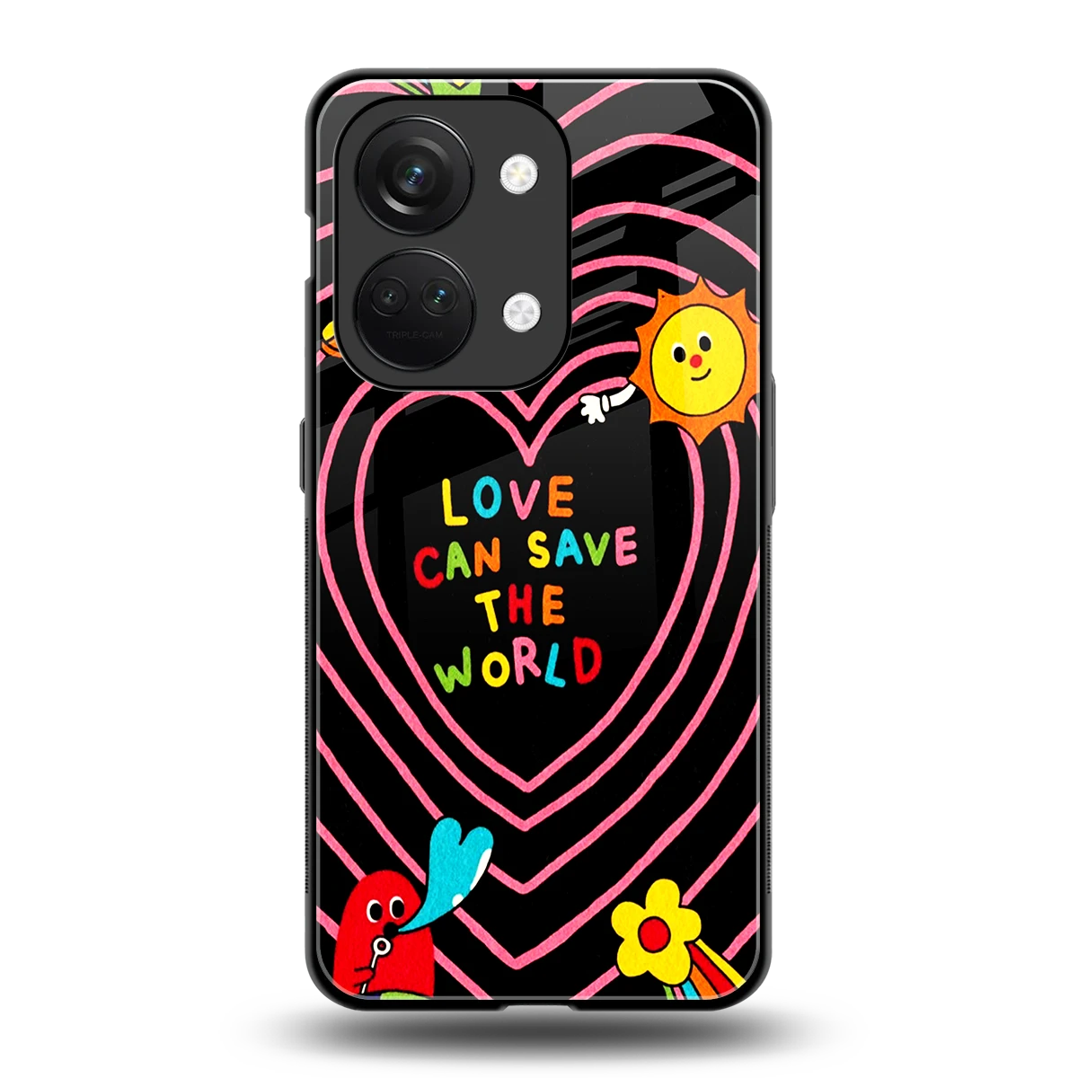Save With Love back phone cover | glass case for oneplus nord 3