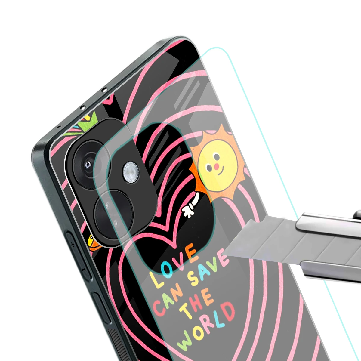 Save With Love stylish phone case for oneplus nord ce 3 | glossy glass and slim fit