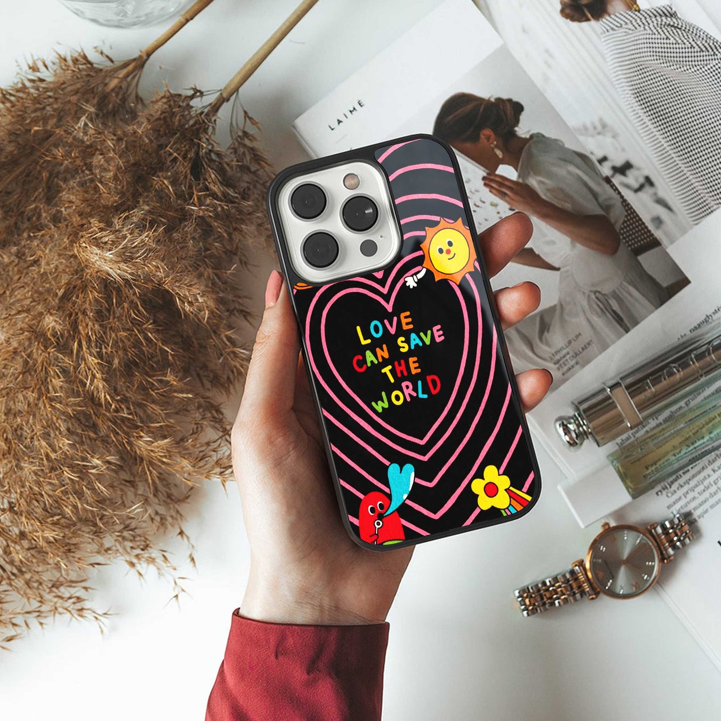 Save With Love Phone Case for Iphone 16 | Glass Case