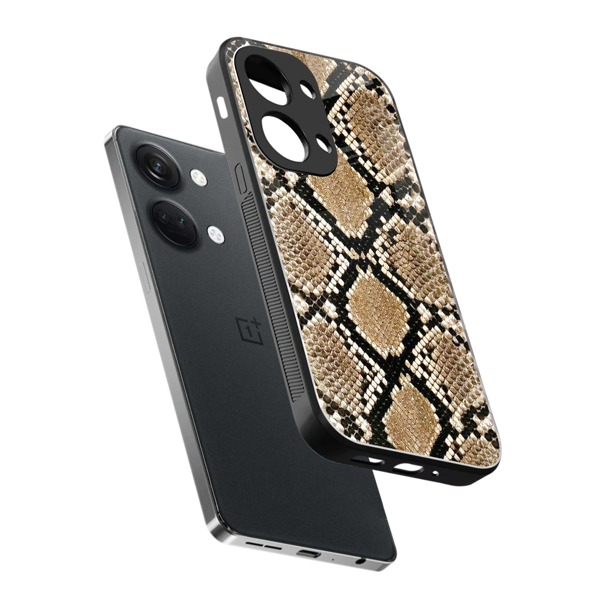 Scaly Chic sleek oneplus nord 3 cover with tempered glass back and TPU edges