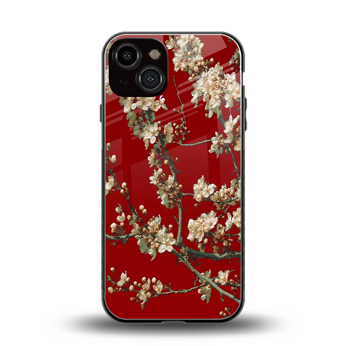 Scarlet Petals back phone cover | glass case for iphone 13