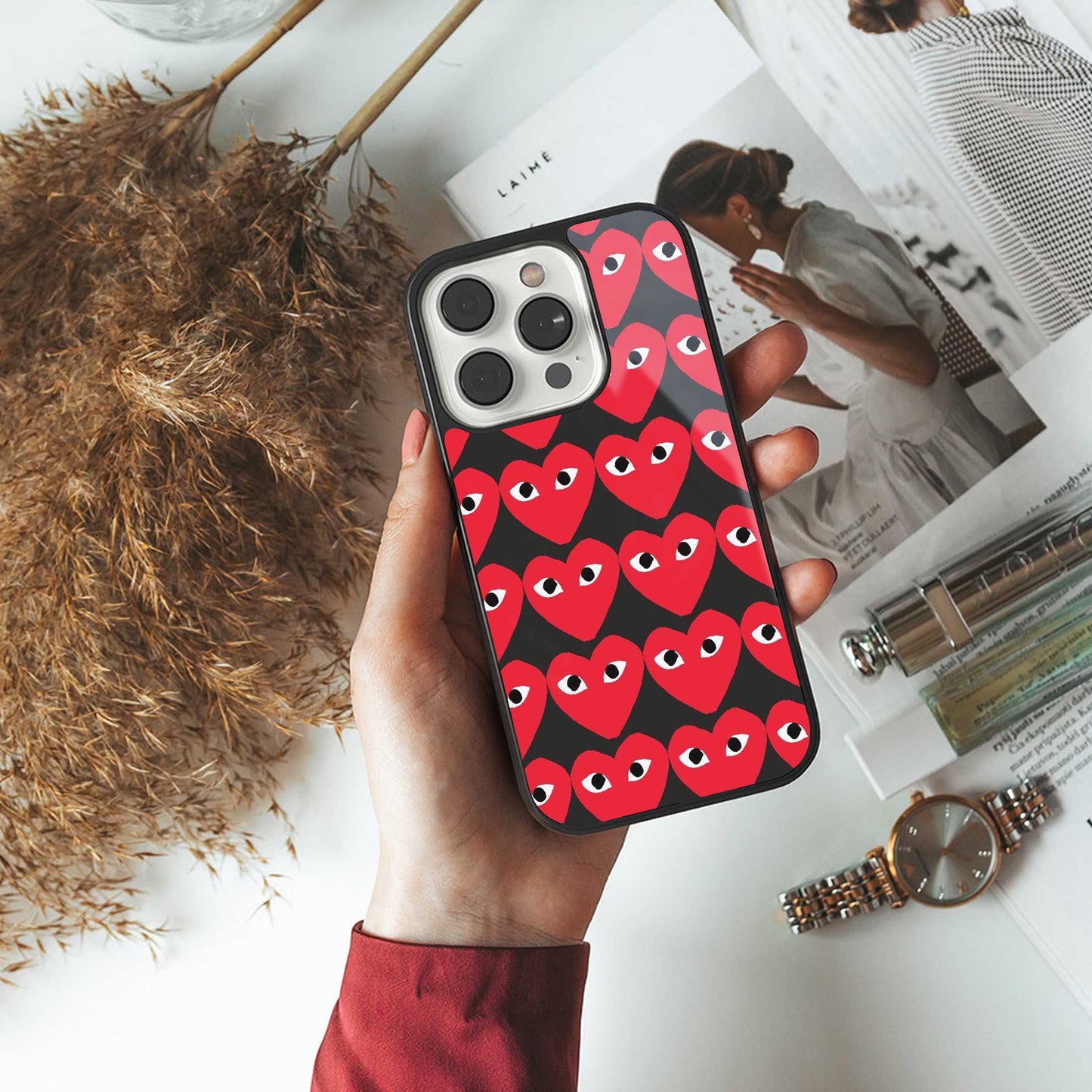 Scarlet Stare Phone Case for Iphone 16 | Glass Case