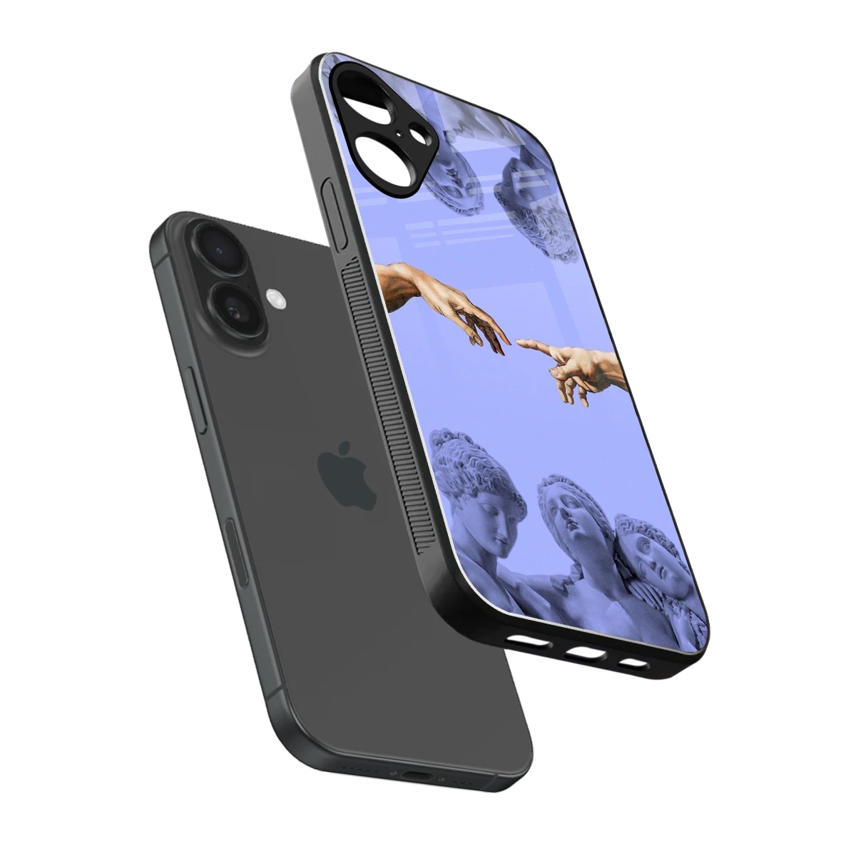 Sculpted Elegance sleek iphone 16 plus cover with tempered glass back and TPU edges
