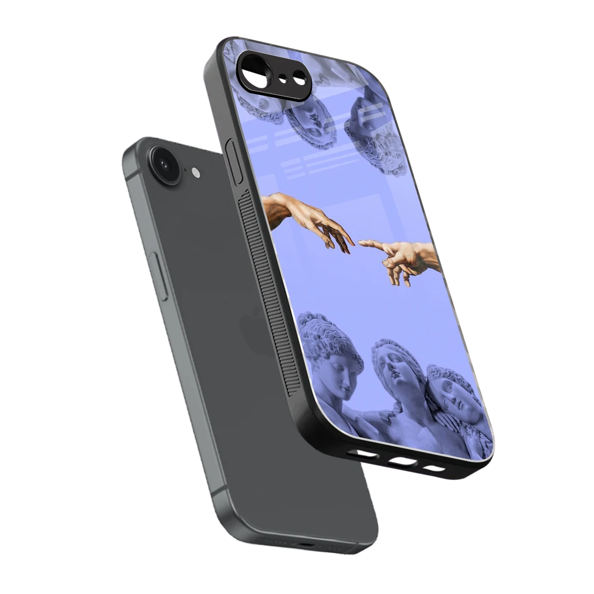 Sculpted Elegance sleek iphone 16e cover with tempered glass back and TPU edges